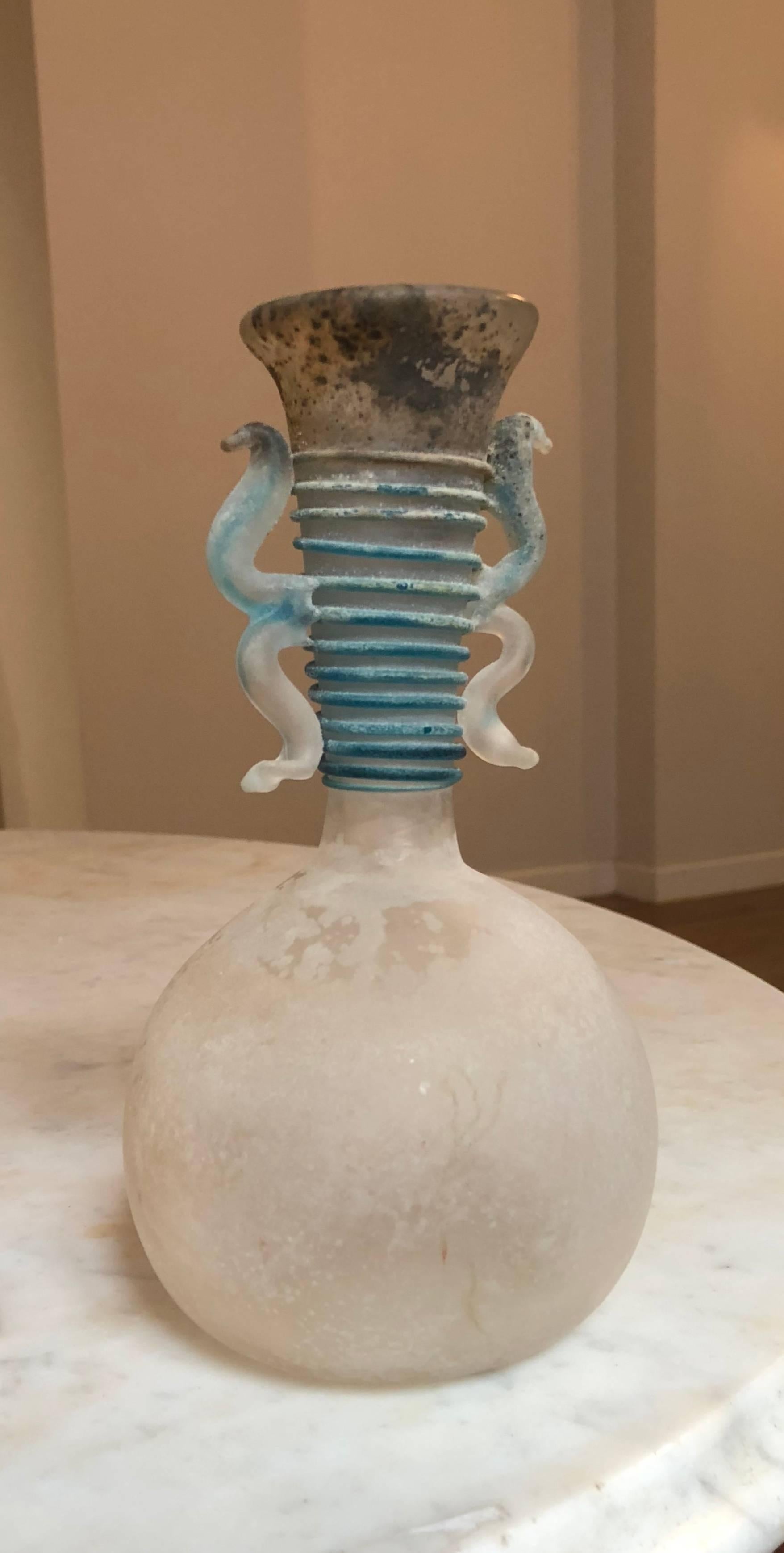 Hand-Carved Vase by Seguso Vetri d'Arte, Italy, Murano
