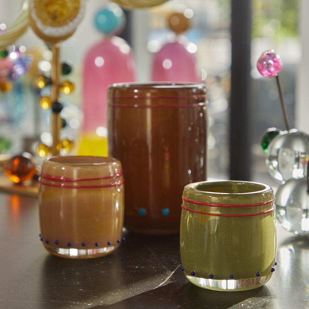 This vase belongs to a collection of several pieces with different colors and sizes. Each production is unique and handcrafted. Therefore, might not be the same as visual

Sema Topaloğlu is a Turkish interior architect and designer. She lives