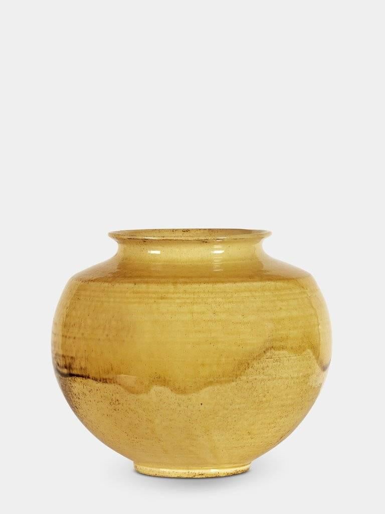 Svend Hammershøi (1873-1948)

Stoneware vase, decorated in yellow uranium glaze.
Signed 