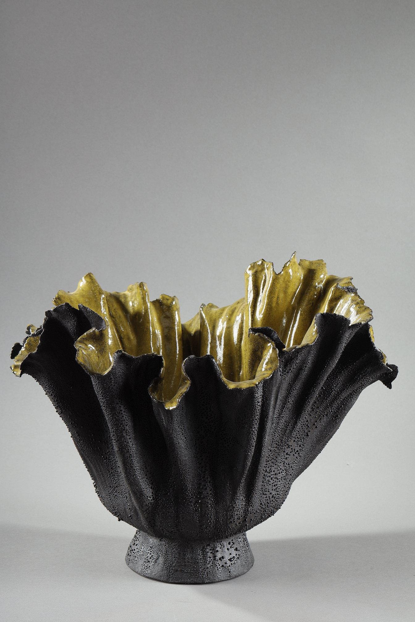 Lebanese Contemporary Design Vase in Stoneware, by the artist Nayla Sirgi For Sale