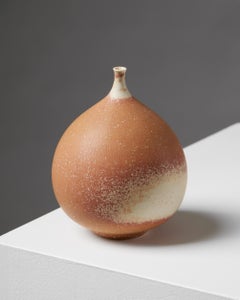 Vase by Vivi Calissendorff, Sweden, 1970s, Apricot, Terra Cotta, Stonware, Tan