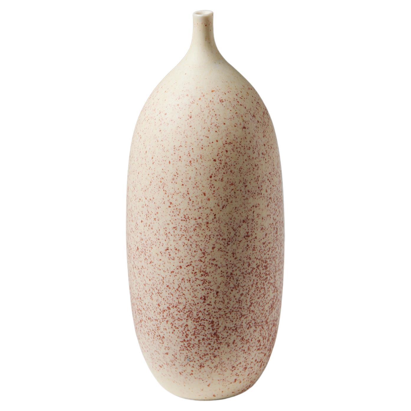 Vase by Vivi Calissendorff, Sweden, 1970s, Stoneware, Apricot, Terra Cotta, Tan For Sale