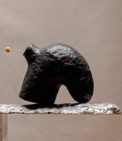 Hand Hammered Cast Bronze Abstract Tabletop Sculpture by Walter Mingledorff