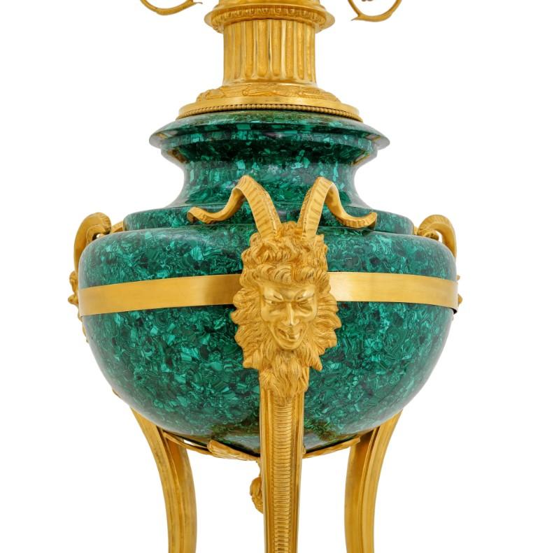 Gilt Vase candelabra with 13 arms of light For Sale