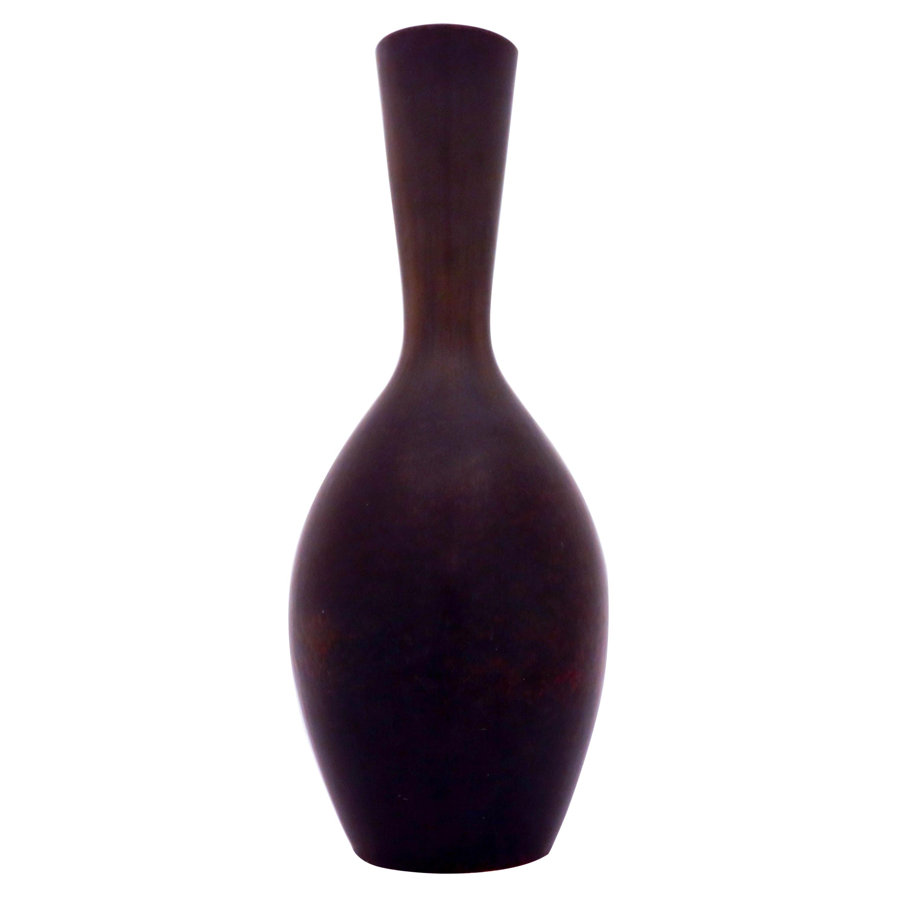 Vase, Carl-Harry Stålhane, Rörstrand 1950s, Brown Black Stoneware