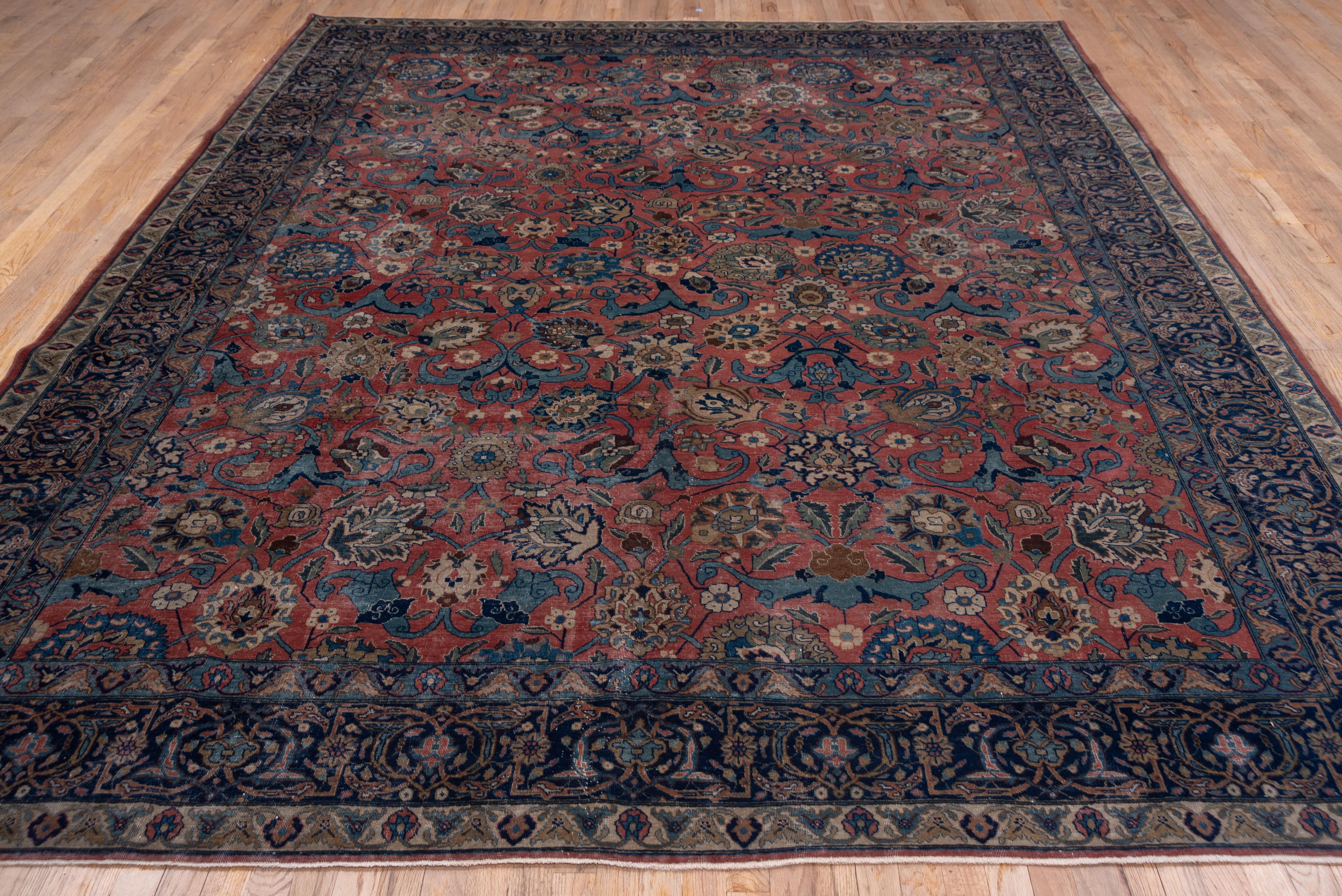 Hand-Knotted Vase Carpet Pattern Antique Tabriz Rug