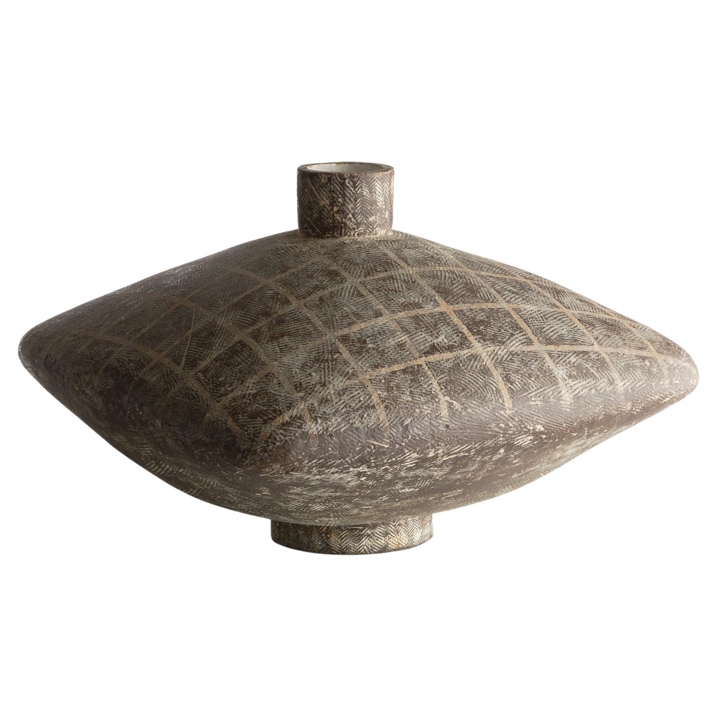 Vase carré en grès von Claude Conover im Angebot