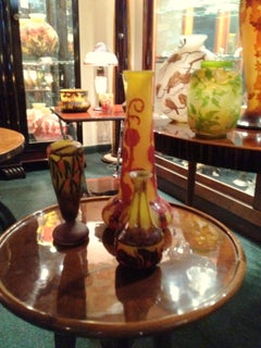 Vase Cats, Le Verre Francais, Style: Art Nouveau, Liberty, 1918