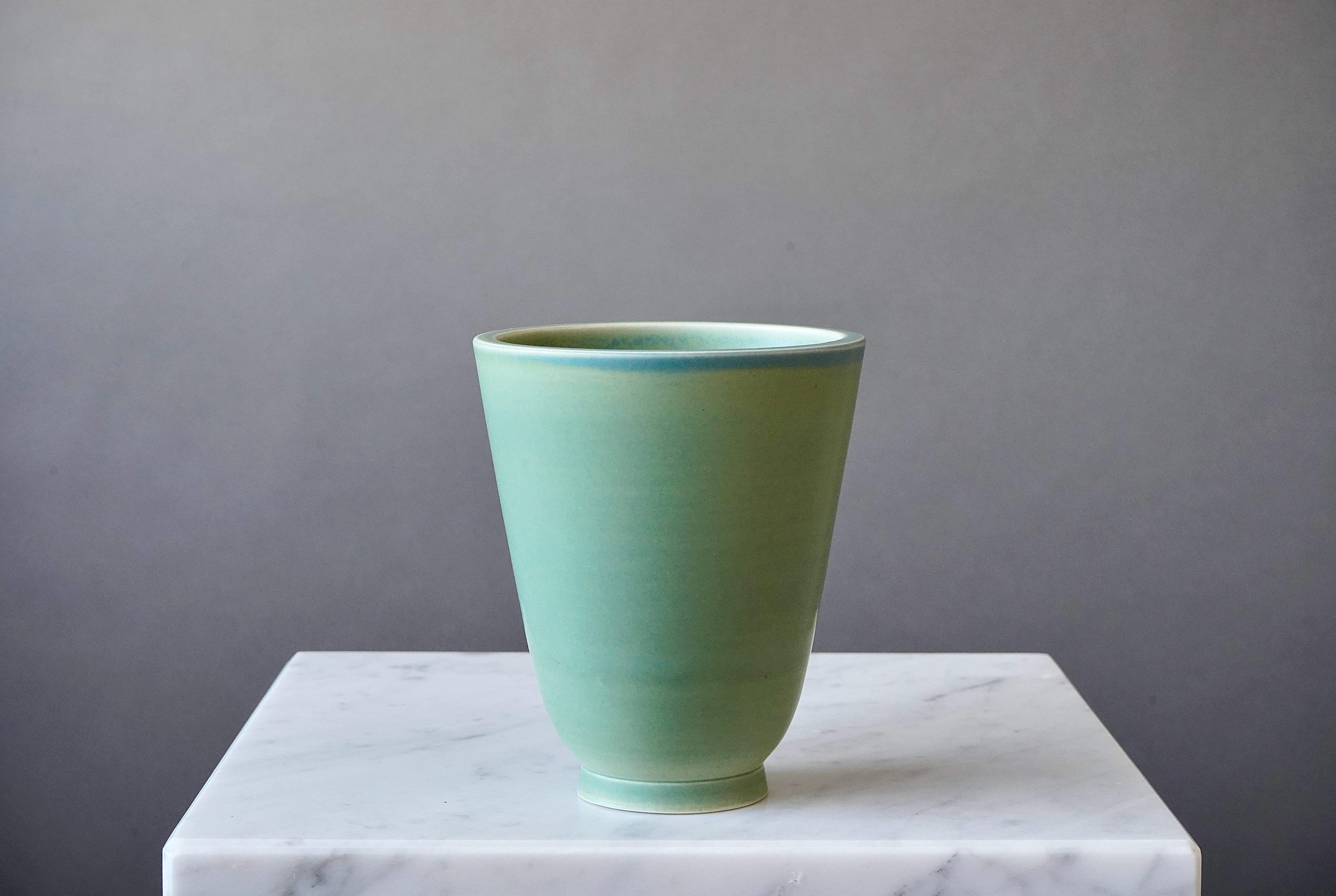 20th Century Vase 'Celadon' by Wilhelm Kåge for Gustavsberg Studio, Sweden, 1940s For Sale