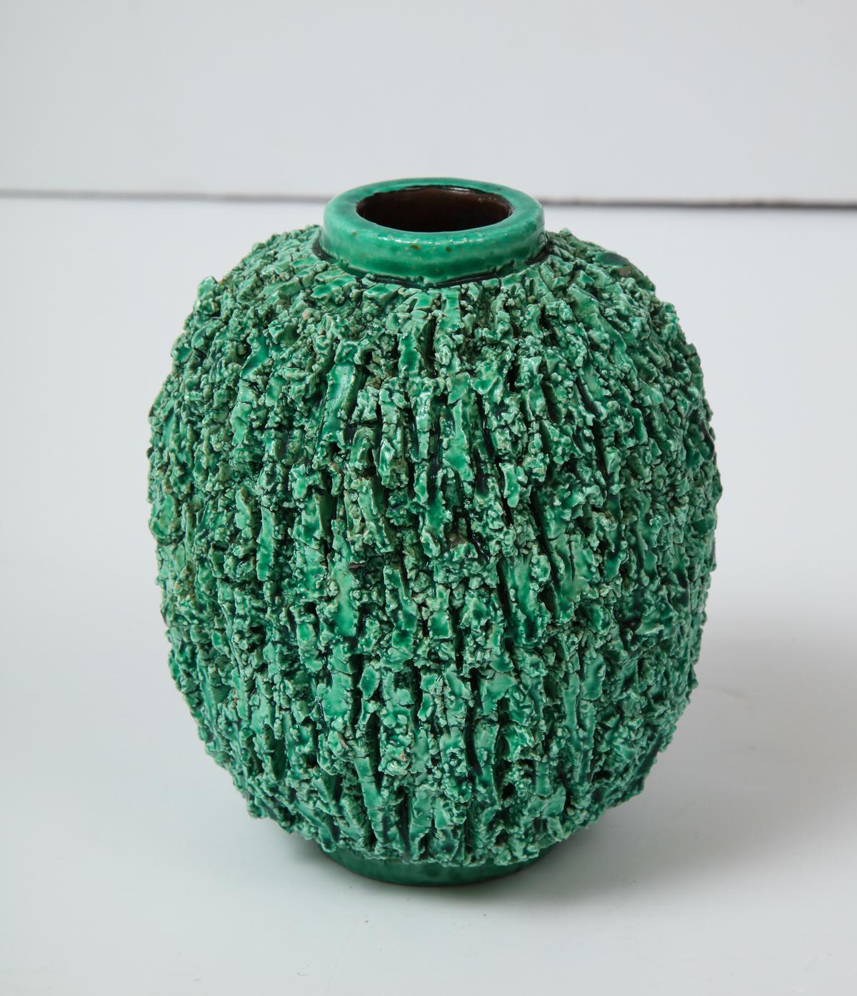 Swedish Ceramic Vase by Gunnar Nylund, Scandinavian, circa 1950, Green, 
