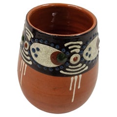 Vase, Ceramic, Enamel Hand Painted, Attributable to Late Bauhaus, 1930, Germany