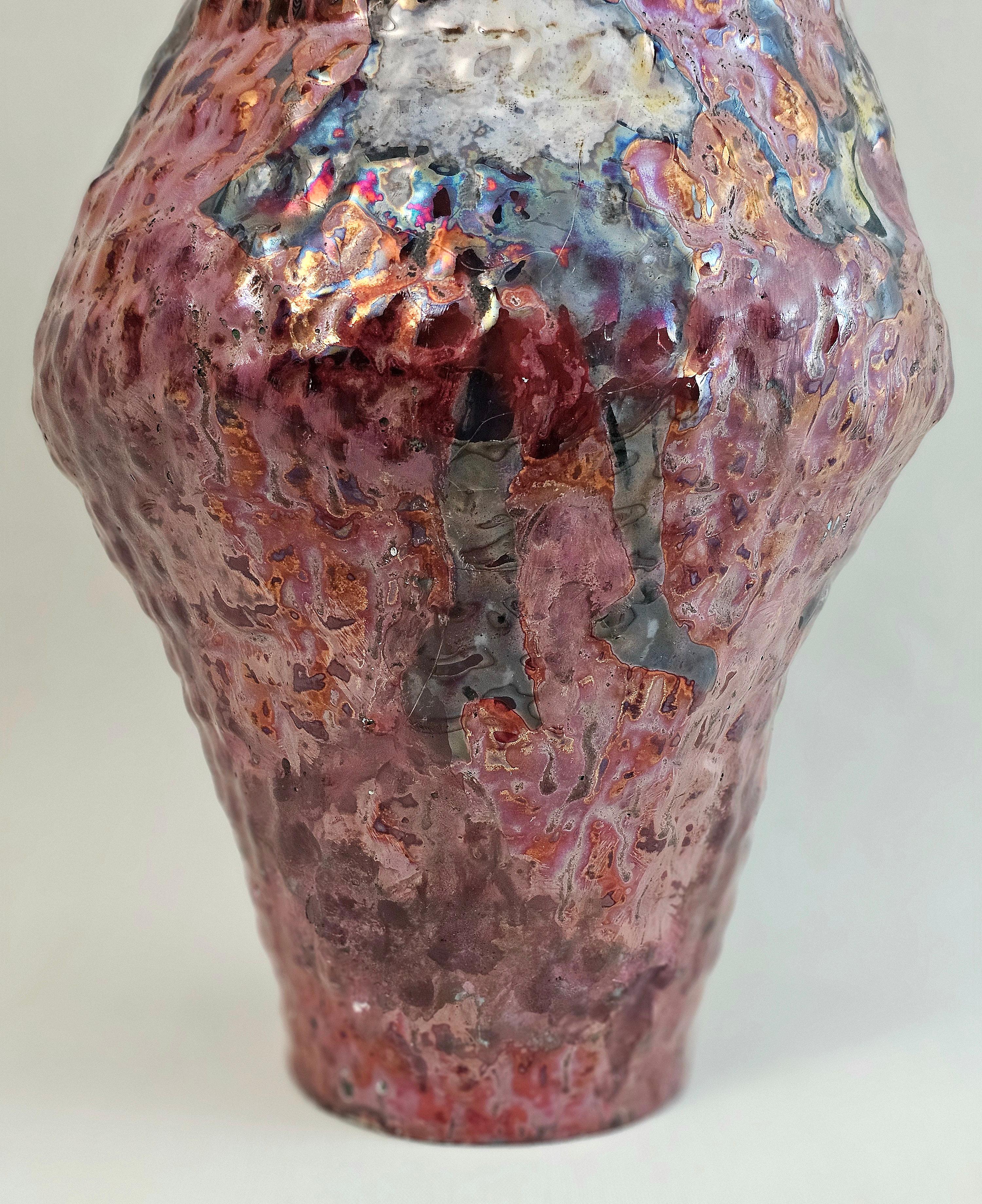 Enameled Vase Ceramic Enamelled Decorative Object Nico Nicosia Midcentury Italy 1960s For Sale