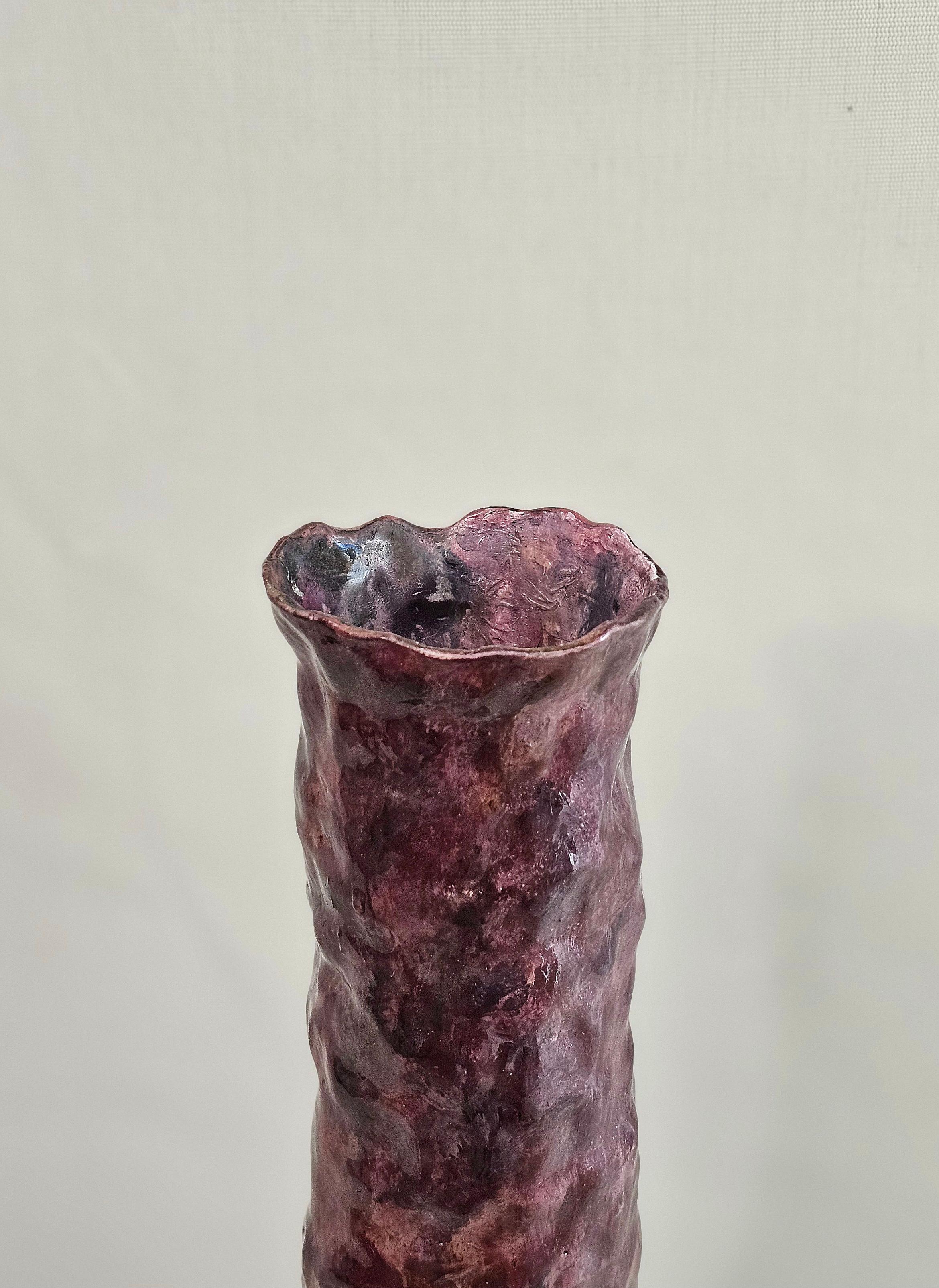 20th Century Vase Ceramic Enamelled Decorative Object Nico Nicosia Midcentury Italy 1960s For Sale