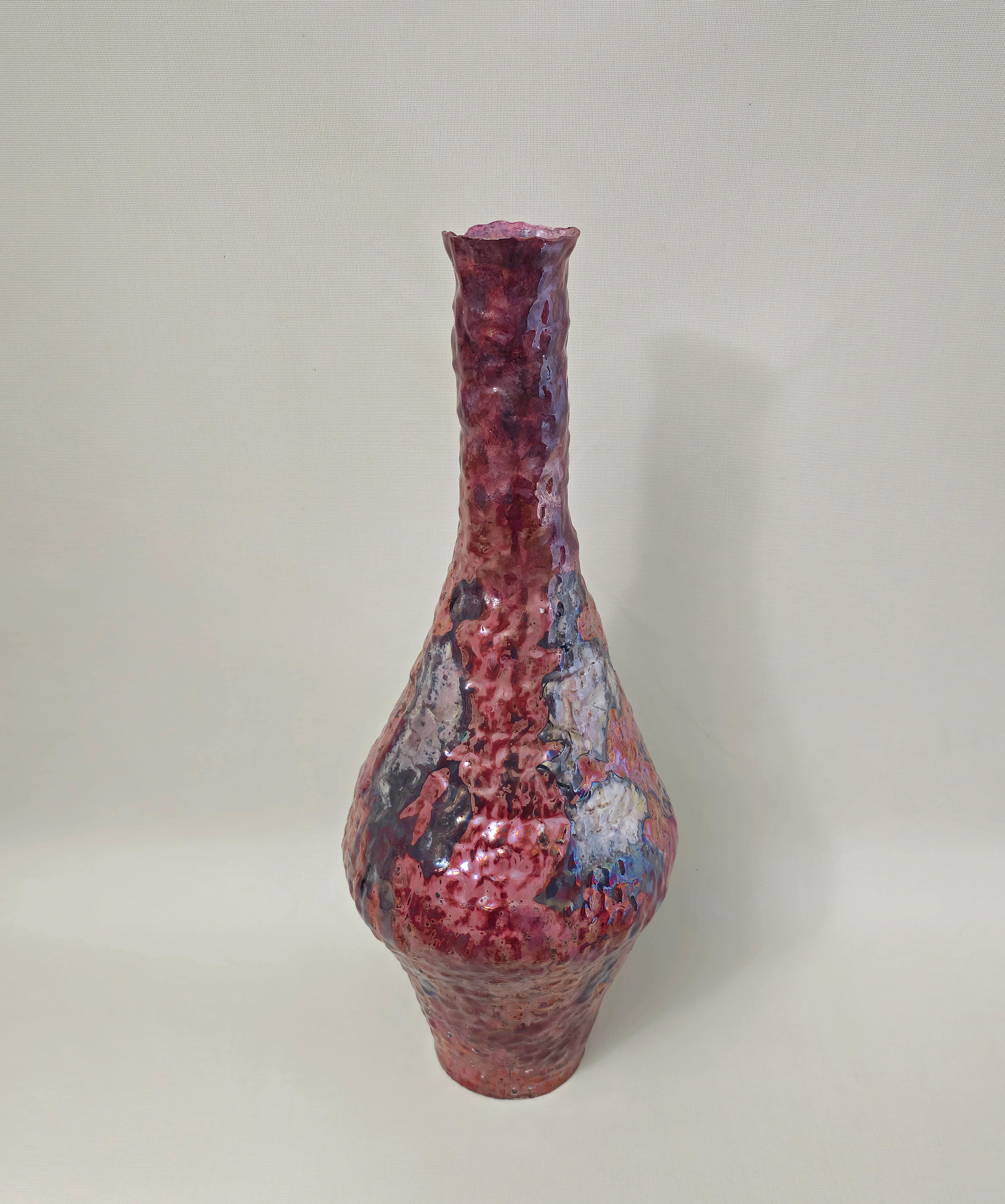 Dekorative Vase aus Keramik mit Emaille, Nico Nicosia, Mitte des Jahrhunderts, Italien 1960er Jahre im Angebot 1