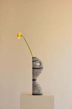 Vase Ceramic Hand Painted Limited edition Black and White - Lea