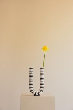 Vase Ceramic Hand Painted Limited edition Black and White - You