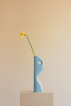 Vase Ceramic Handmade Baby Blue Glazed - Lea