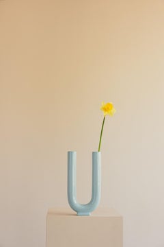 Vase Ceramic Handmade Baby Blue Glazed - You