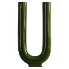 Vase Ceramic Handmade Green Glazed - You