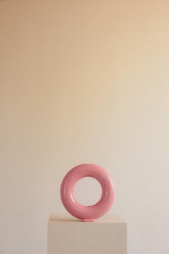 Vase Ceramic Handmade Pink Glazed - Vacuum