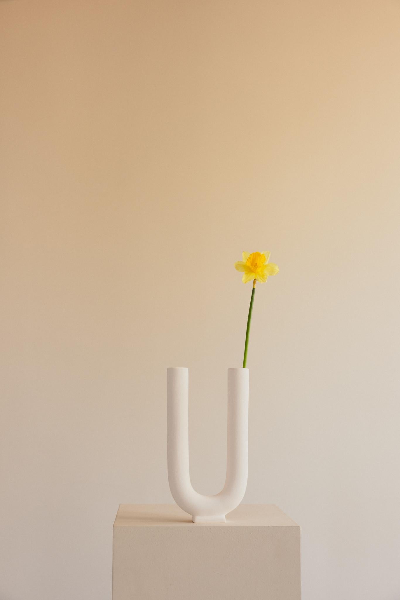 La Collection Nature de Valeria Vasi présente un mélange inspiré d'art moderne et d'éléments naturels et terreux. Chaque vase de cette collection est fabriqué en grès de haute qualité, peint à la main avec différentes finitions et soigneusement