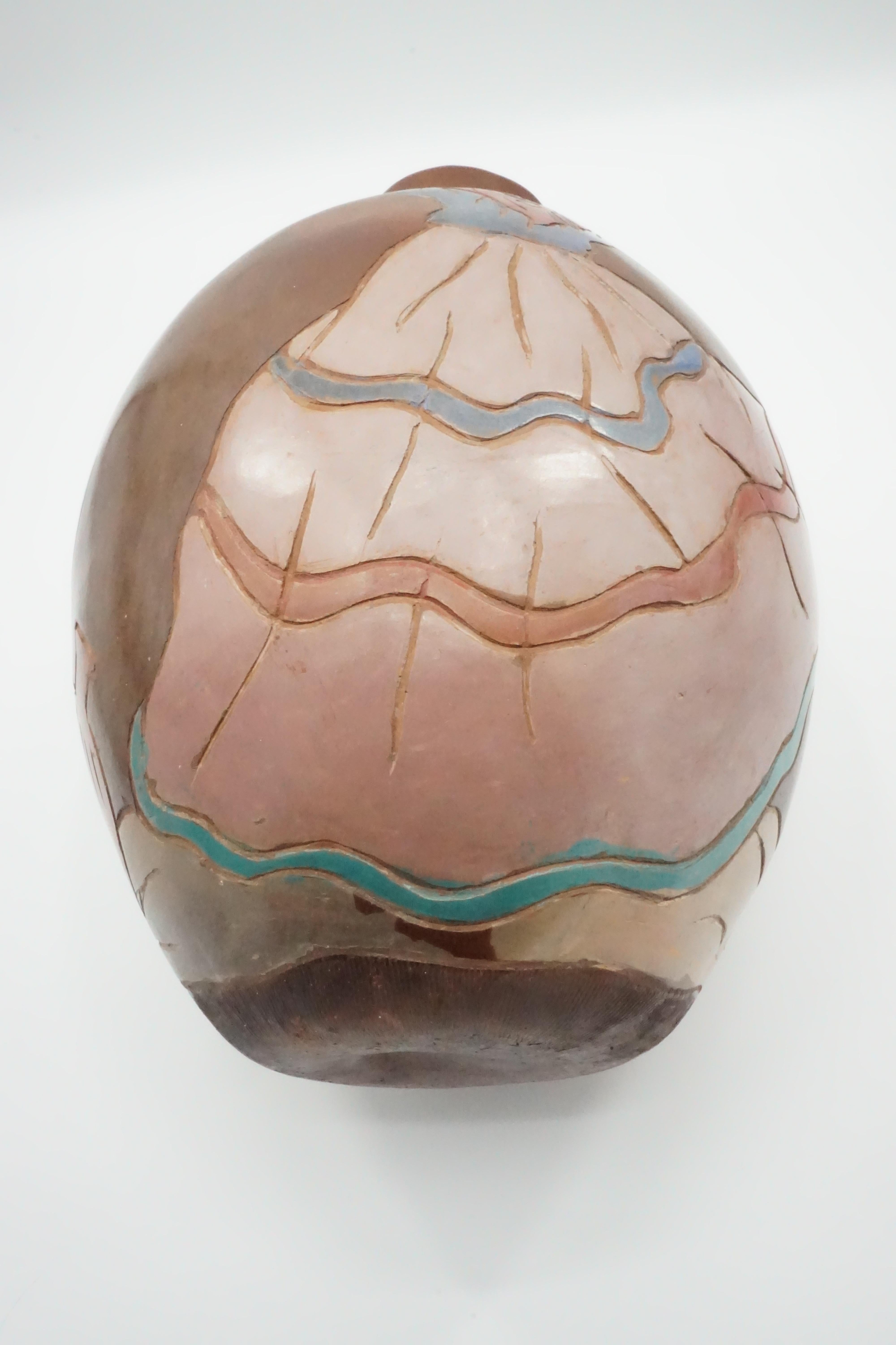 Vase, Keramikgefäß, handgefertigt, braun, aus Peru, Brauntöne, um 1950 im Angebot 7