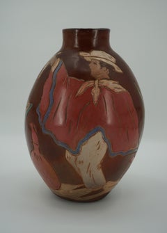 Vase, Ceramic Vase/Vessel, Hand Crafted, Brown, C 1950, From Peru, Brown Tones
