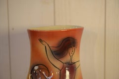 Vase céramique Danseuse Accolay signé JC 1960's