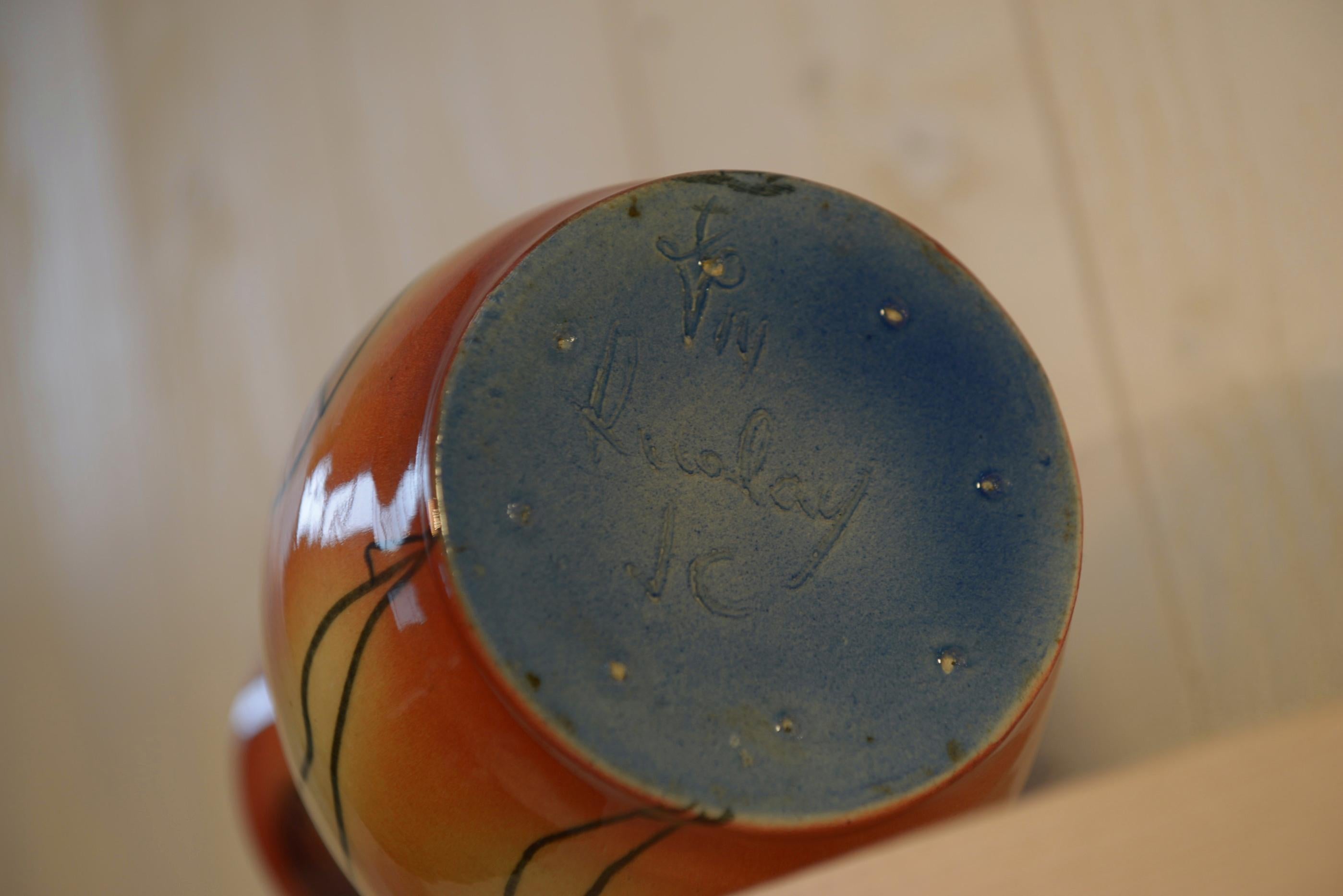 Milieu du XXe siècle Vase céramique Danseuse Accolay signé JC 1960's en vente