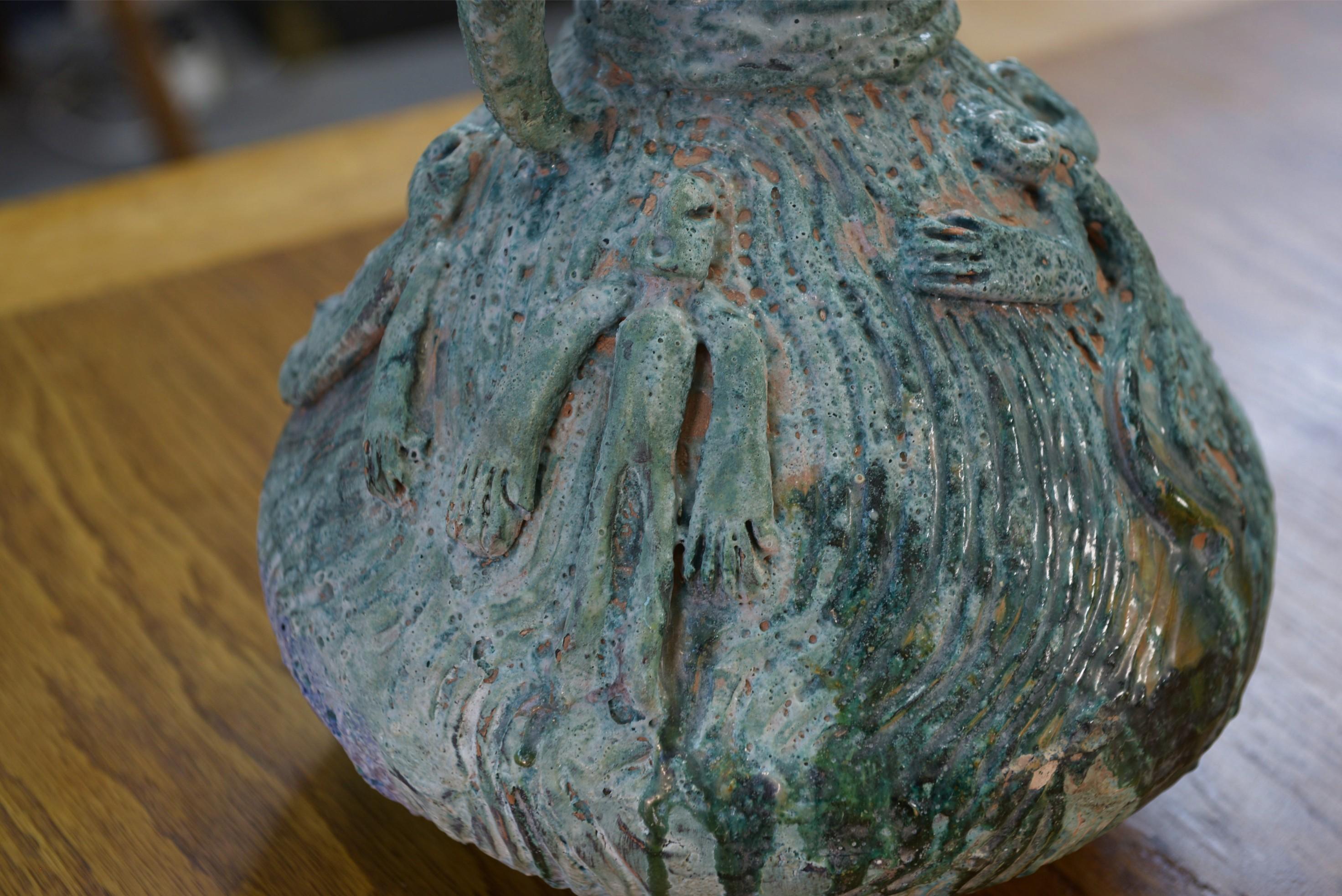Vase céramique design en terre cuite signé 1968's For Sale 5