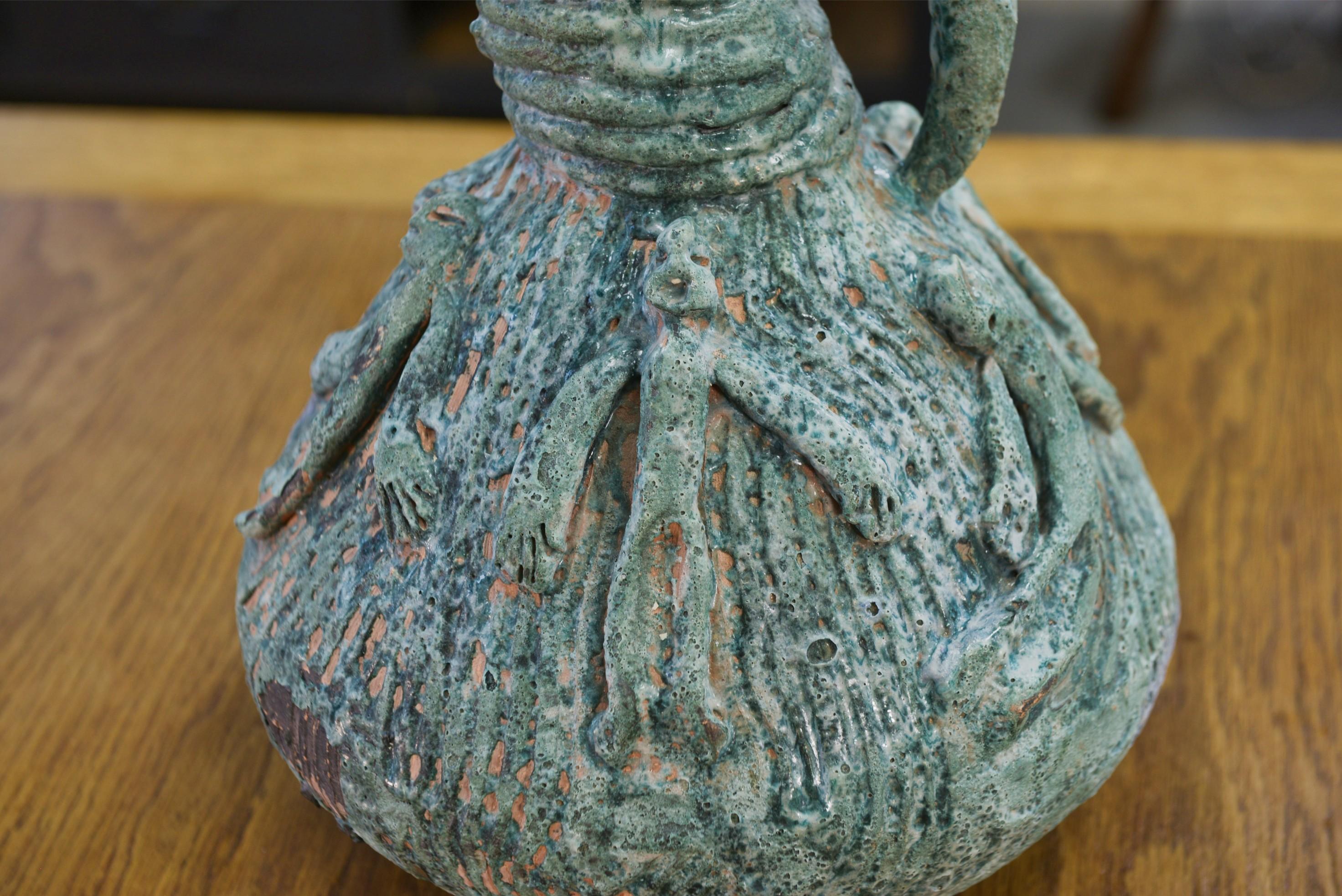 Vase céramique design en terre cuite signé 1968's For Sale 7