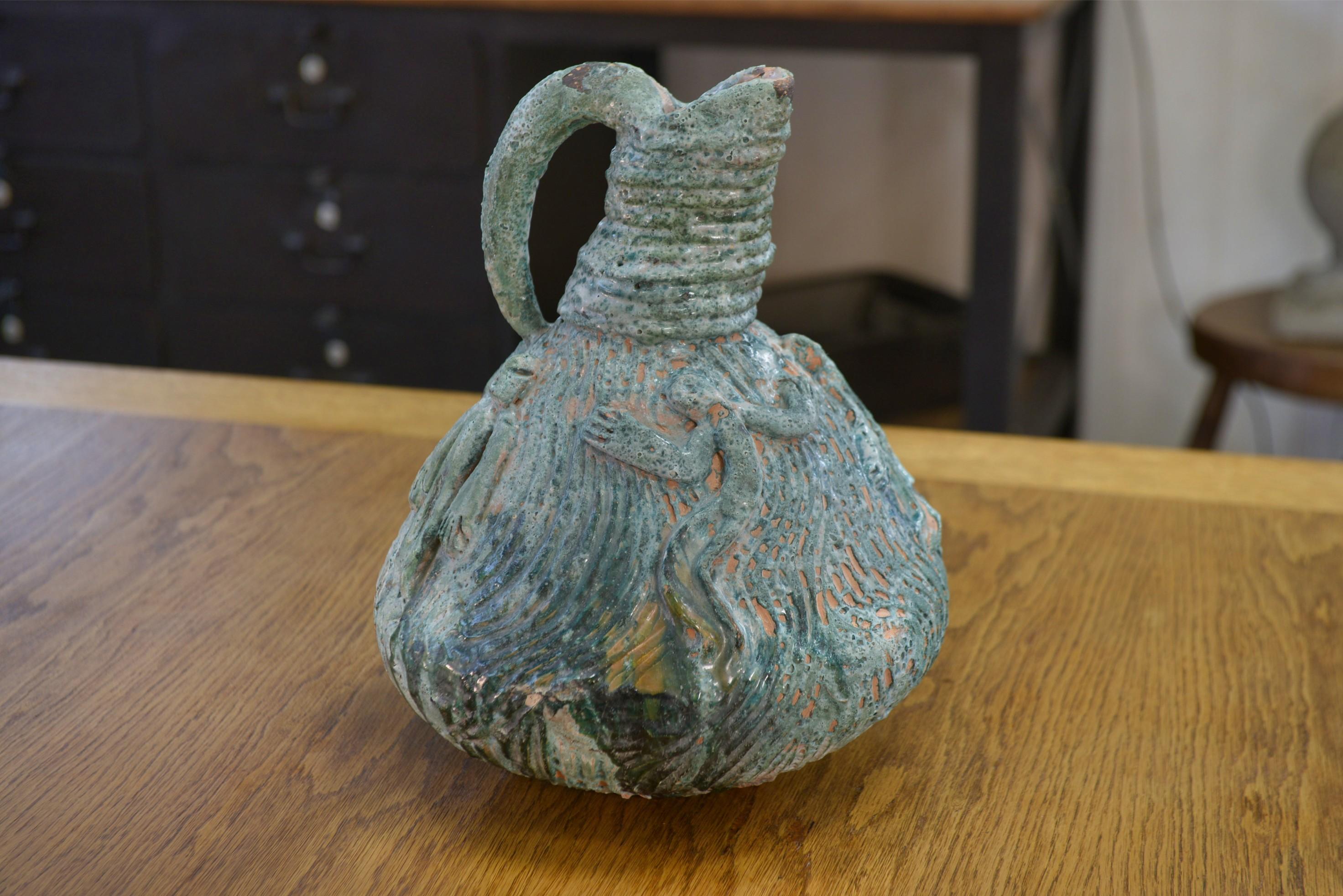 Vase céramique design en terre cuite signé 1968's For Sale 8