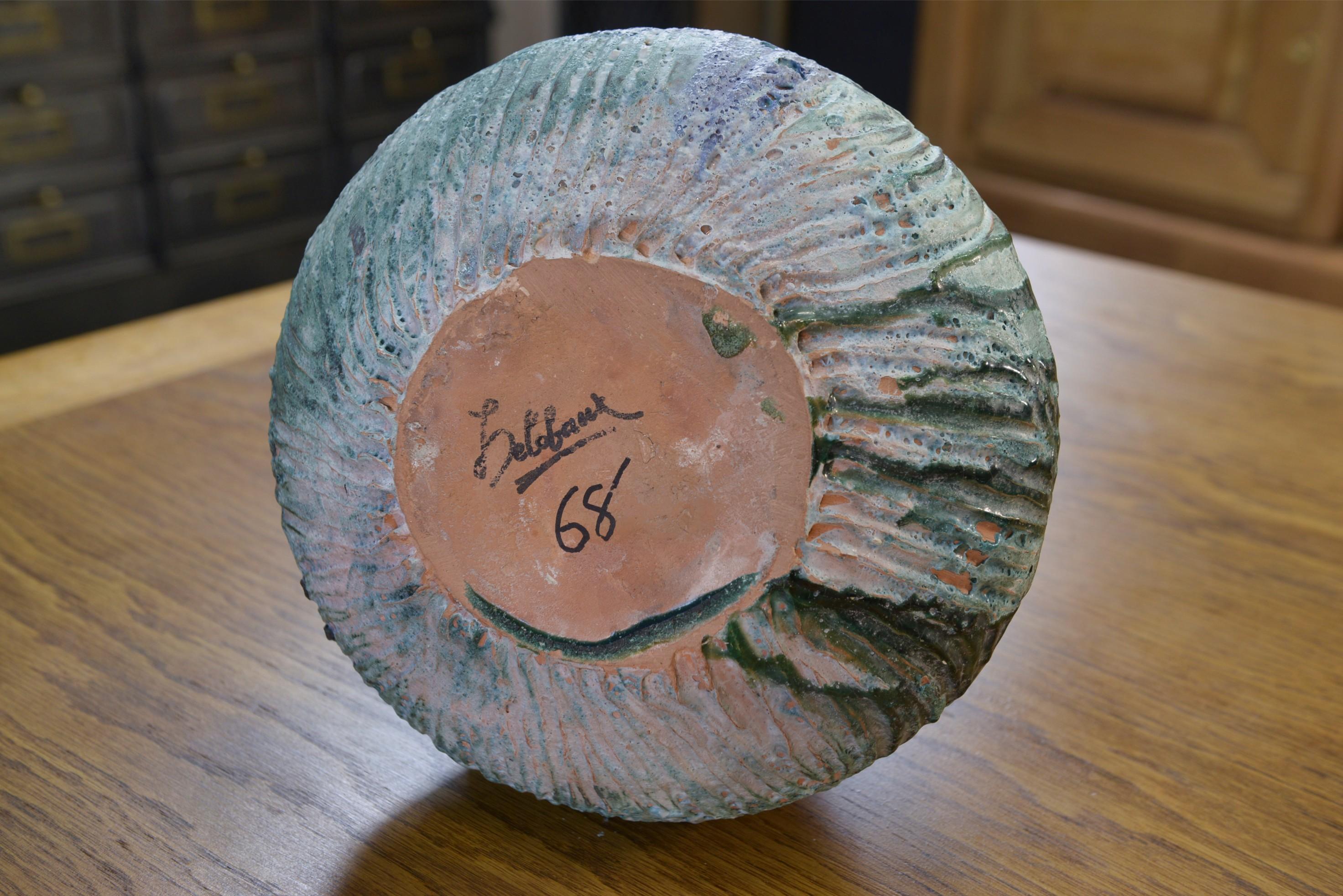 Mid-20th Century Vase céramique design en terre cuite signé 1968's For Sale