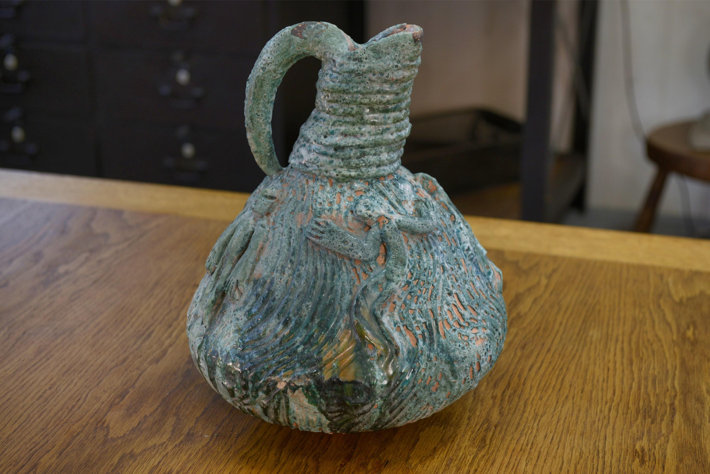 Vase céramique design en terre cuite signé 1968's For Sale 2