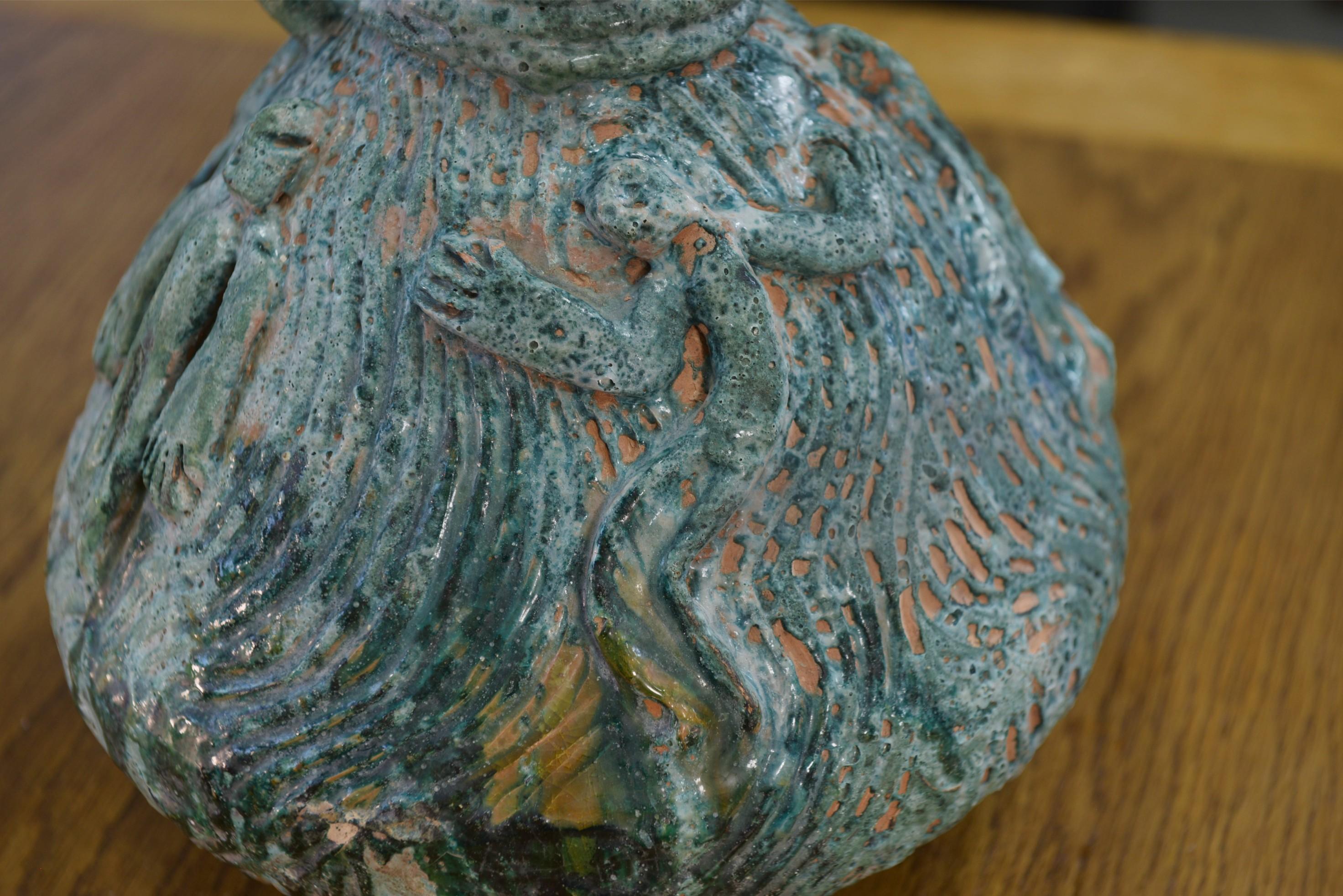 Vase céramique design en terre cuite signé 1968's For Sale 3