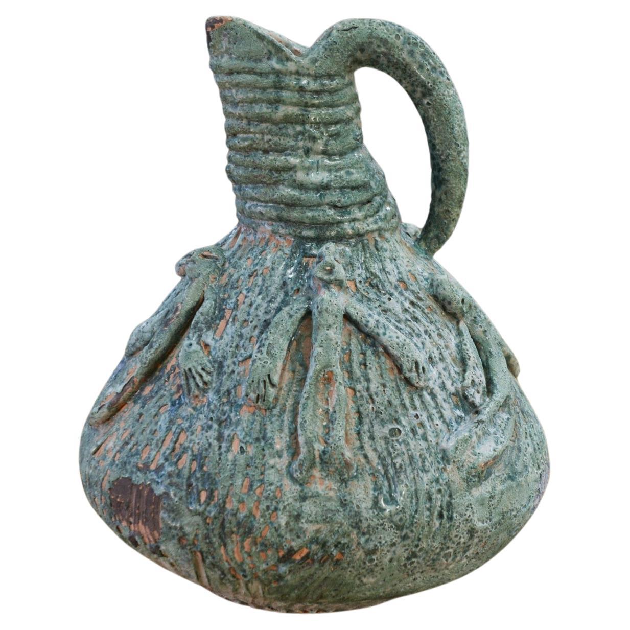 Vase céramique design en terre cuite signé 1968's For Sale