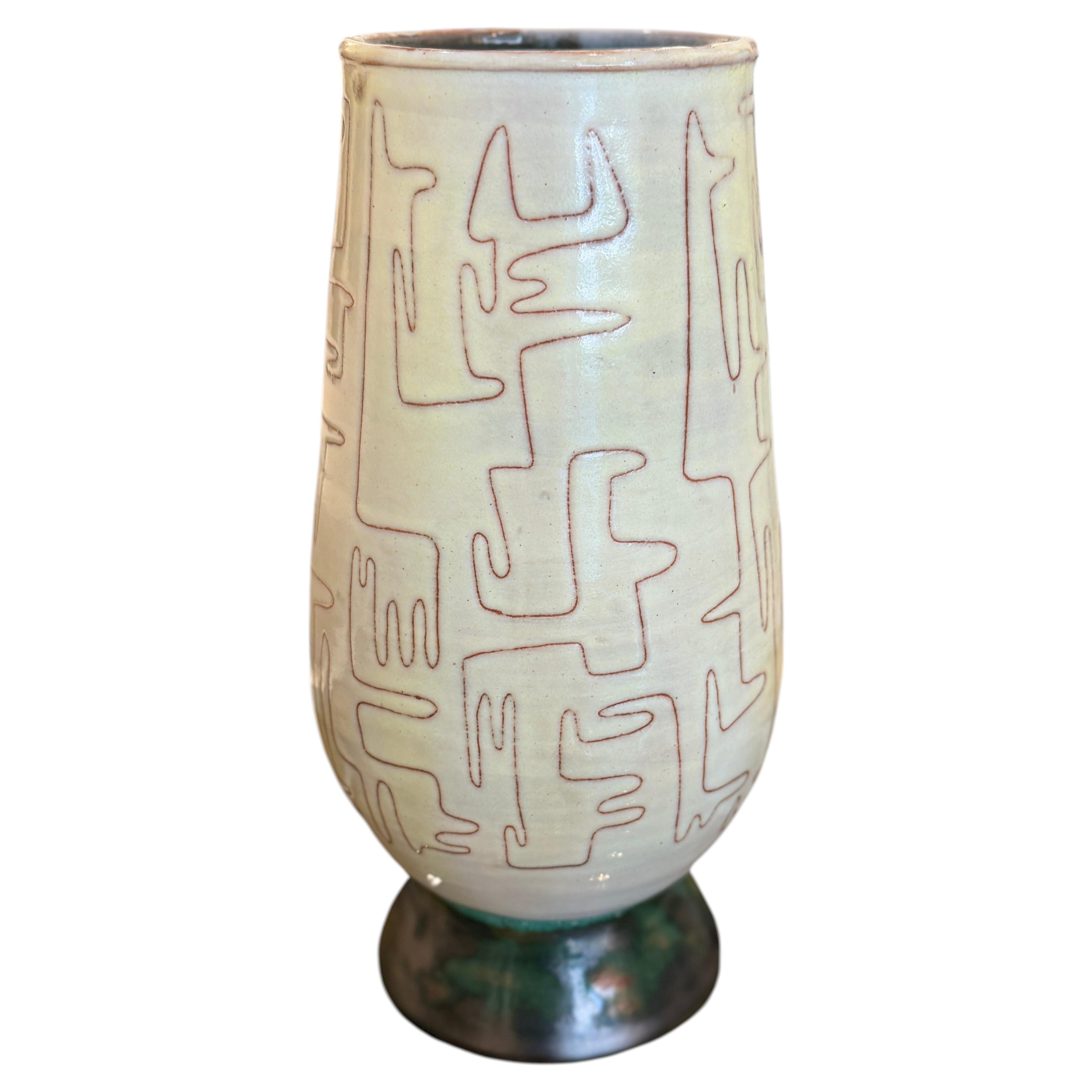 Vase céramique signé Jean Rivier , Vallauris 1960's