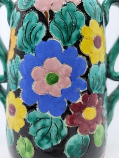 Vase Cerazur Monaco en céramique, Francais French Riviera 1970 Vintage