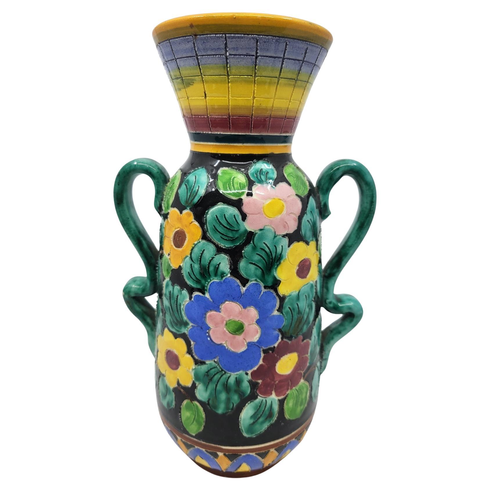 Vase Cerazur Monaco en céramique, Francais  French Riviera  1970 Vintage