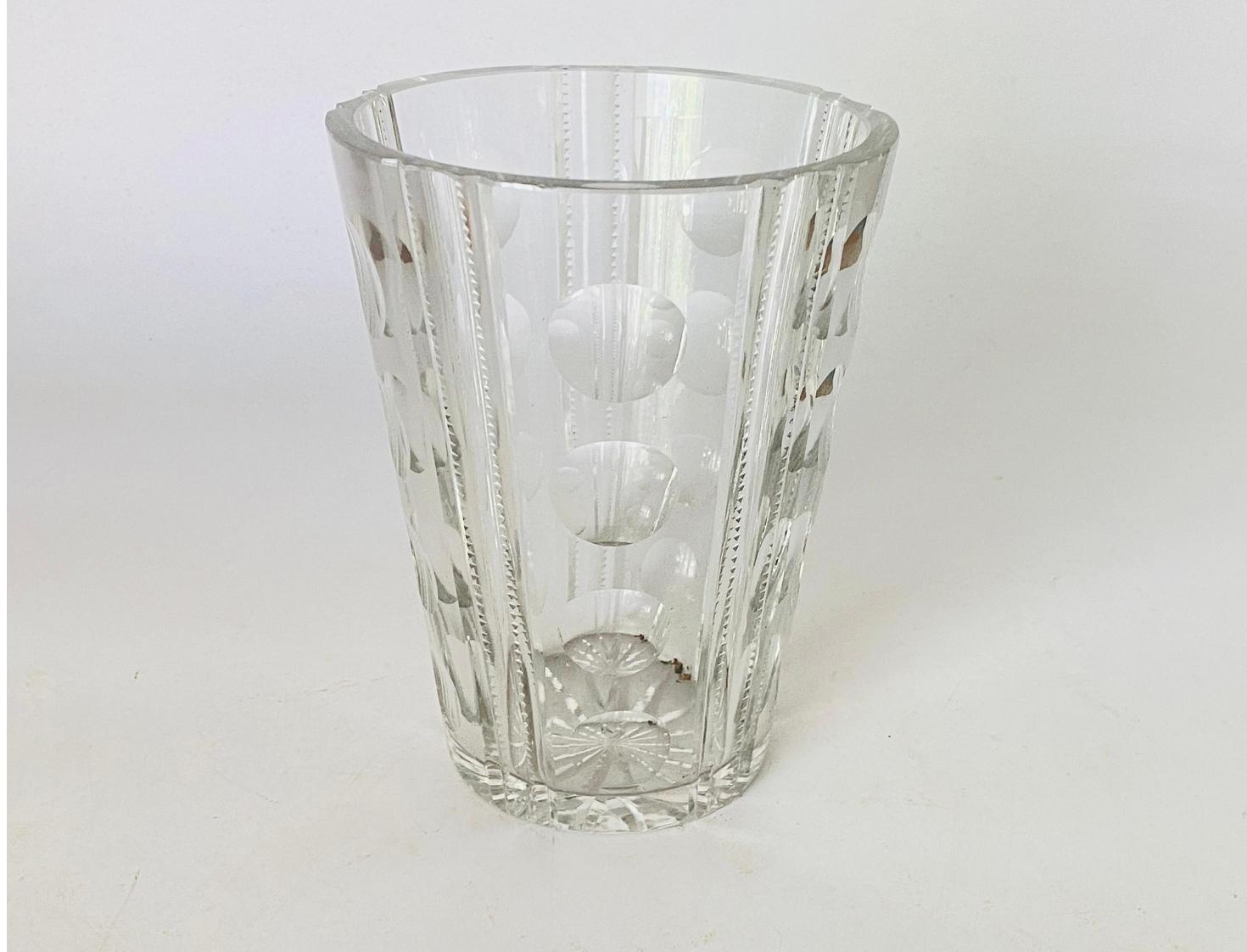 French Vase, Champain Cooler in Glass, Art Deco Style, Transparent Color, France, 1940 For Sale