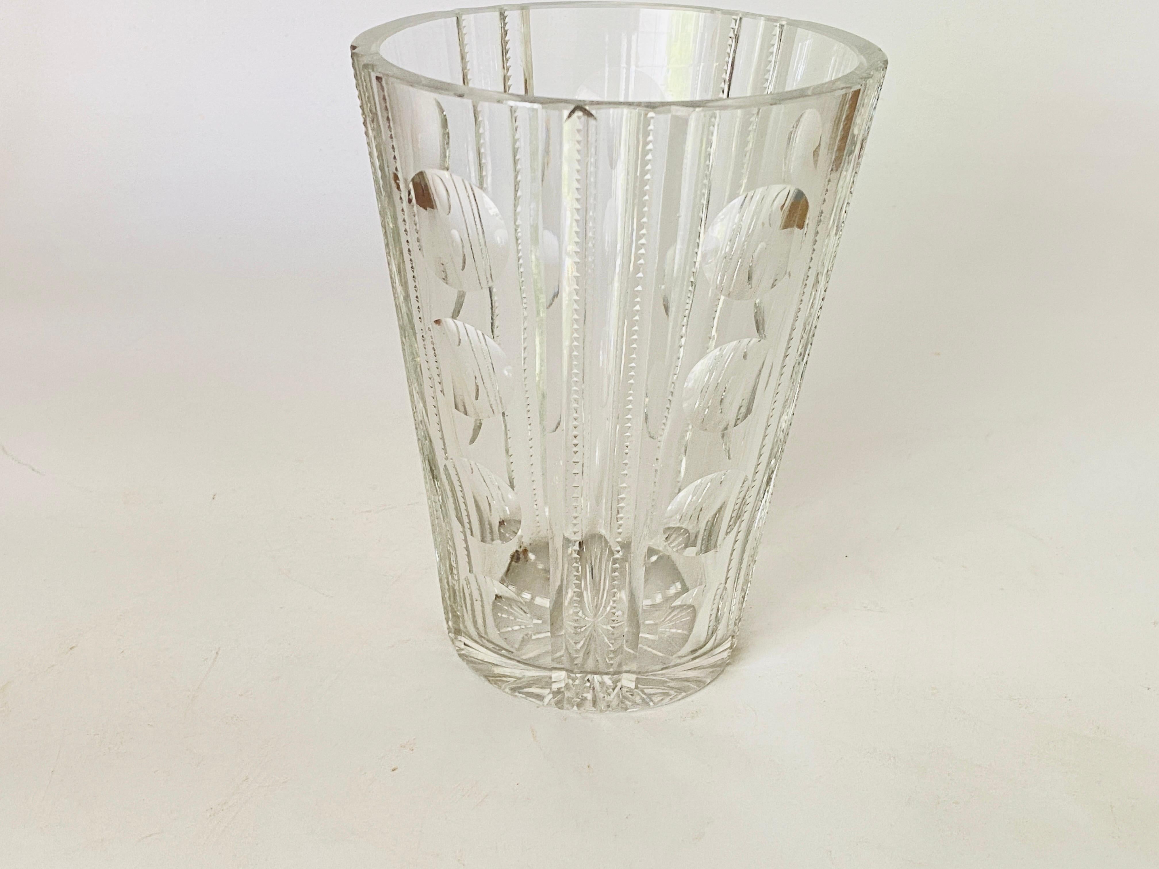 French Vase, Champain Cooler in Glass, Art Deco Style, Transparent Color, France, 1940