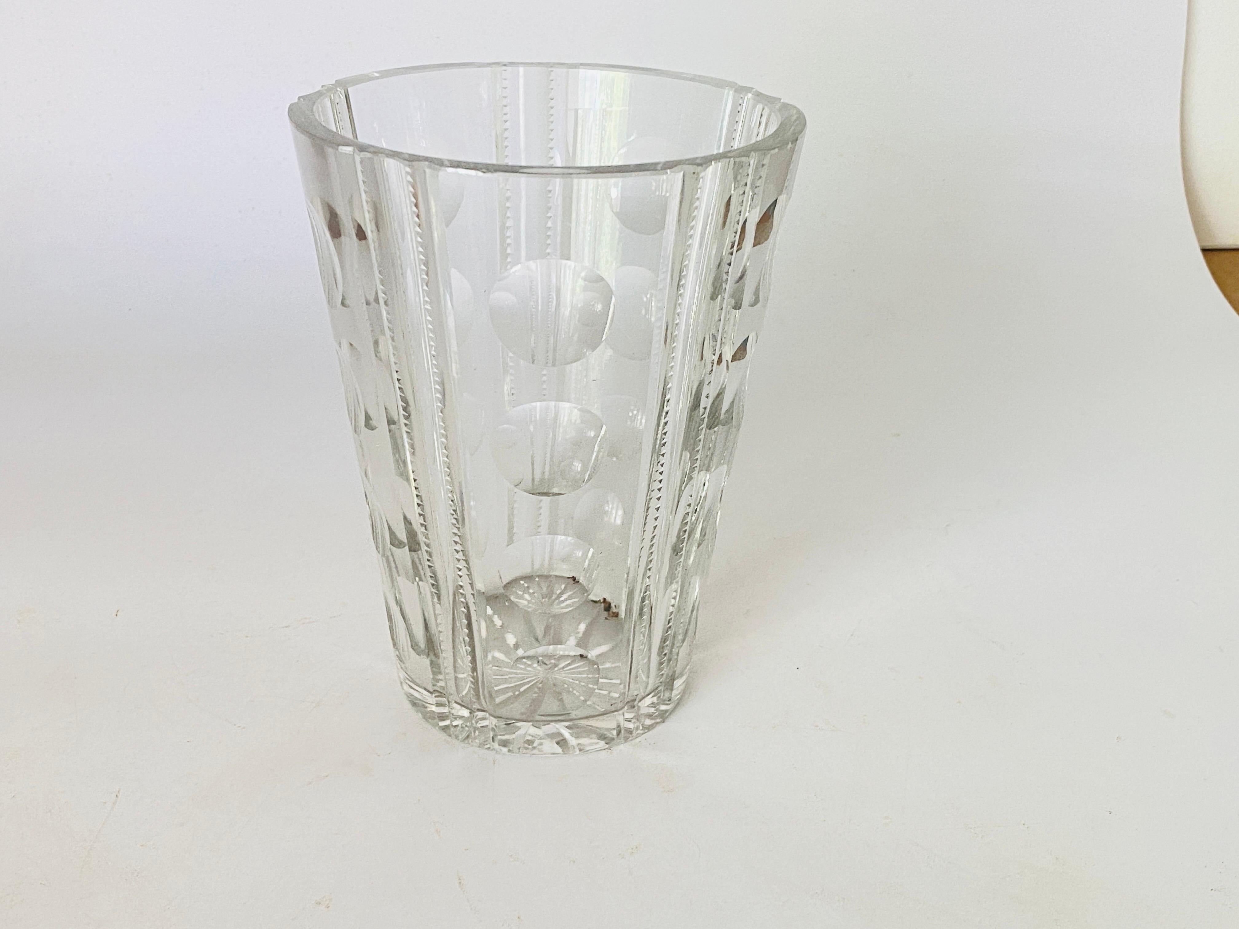 Vase, Champain Cooler in Glass, Art Deco Style, Transparent Color, France, 1940 In Good Condition In Auribeau sur Siagne, FR