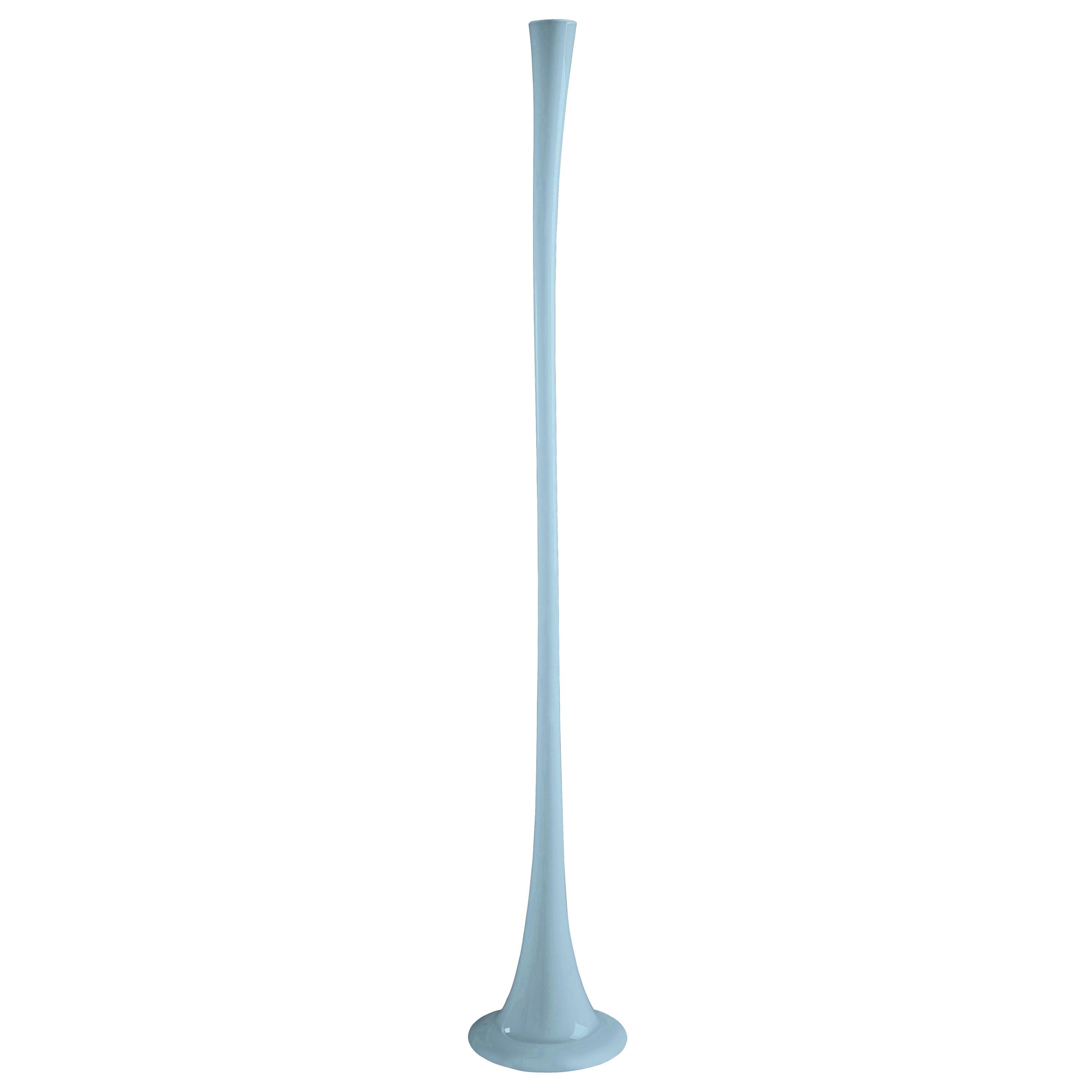 Vase Church, Purist Blue Color, 2020 Trend, in Glass, Italy
