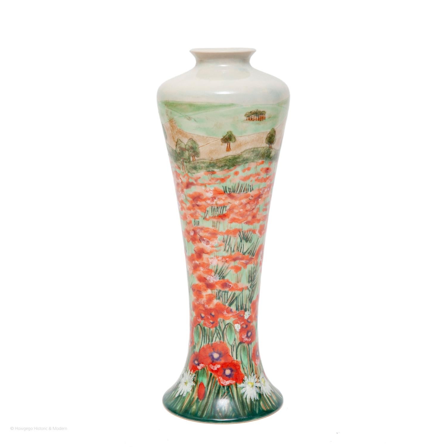 English Vase Cobridge Limited Edition 18/75 Poppyfields Samantha Johnson 11 For Sale