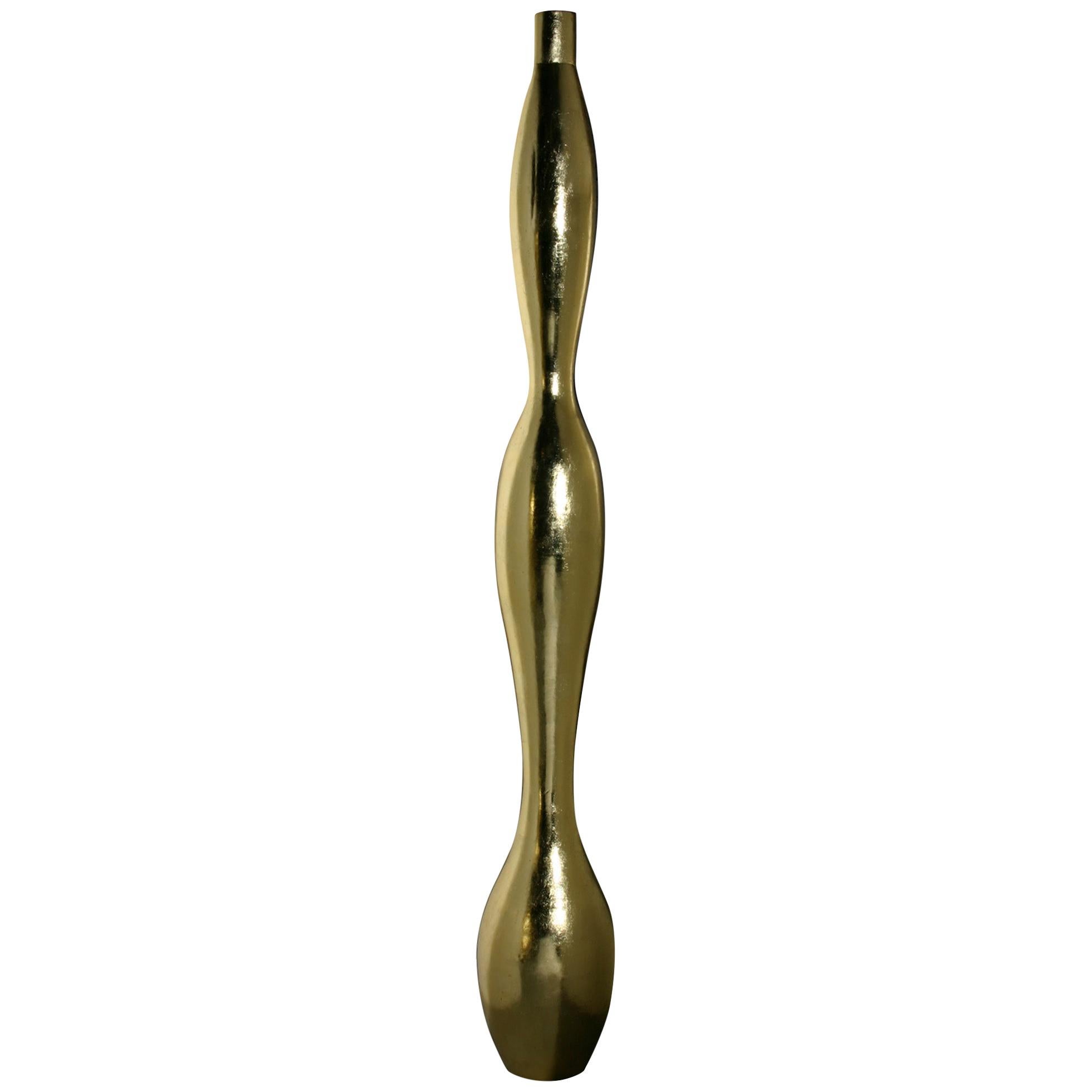 Vase Copine, in Resin, Gold Leaf or Silver Leaf Finish, Made in Italy