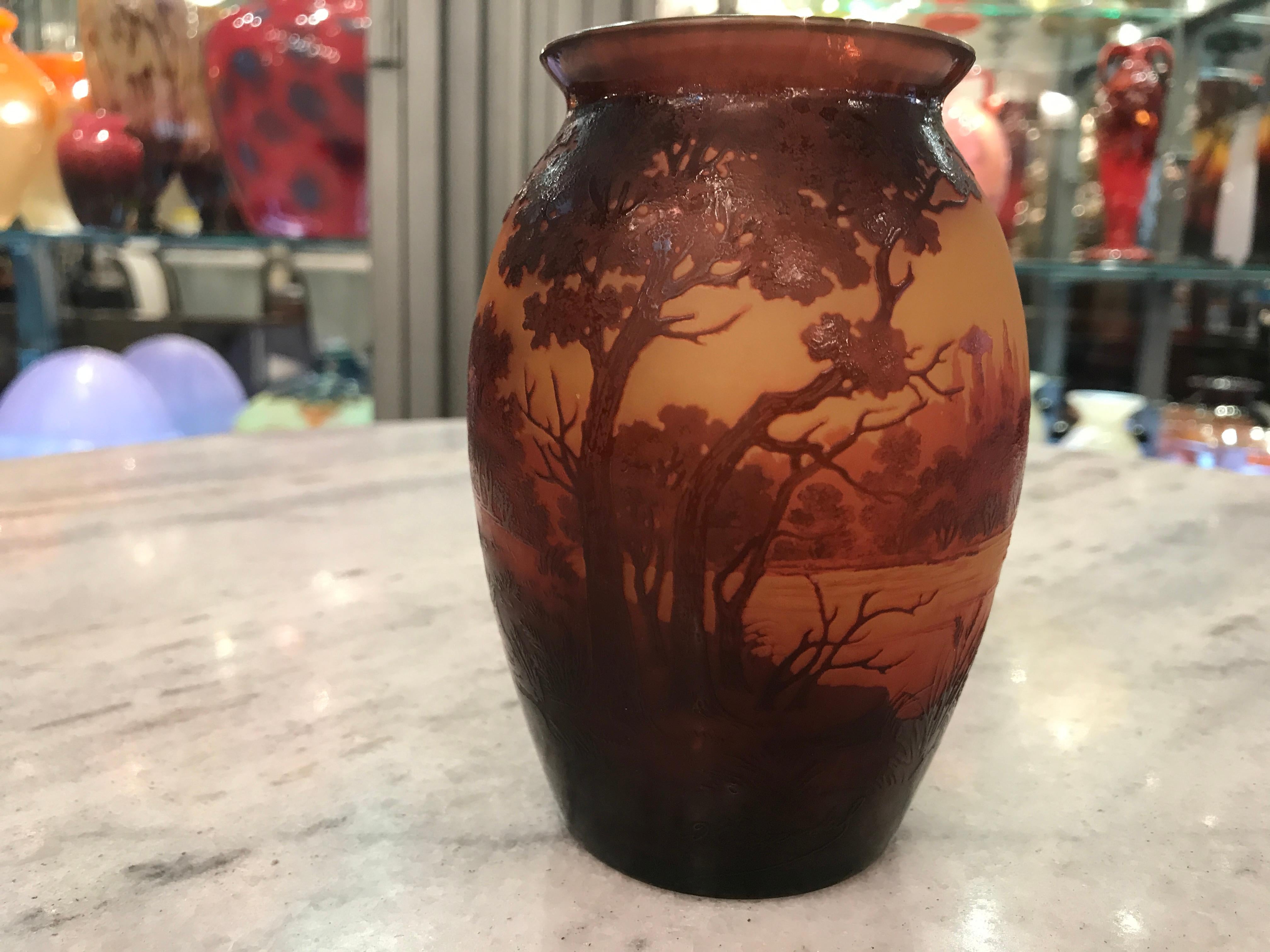 Glass Vase D argental (French) - Style: Jugendstil, Art Nouveau, Liberty, DET For Sale