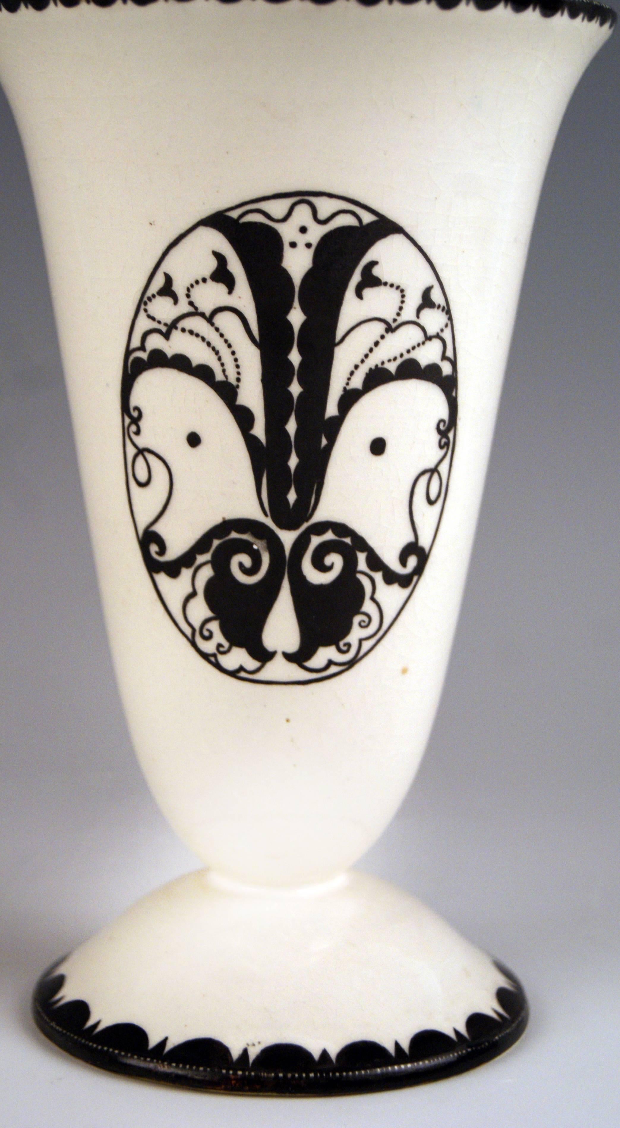 Art Nouveau Vase Dagobert Peche Gmunden Ceramics Model 290 Made circa 1919 For Sale