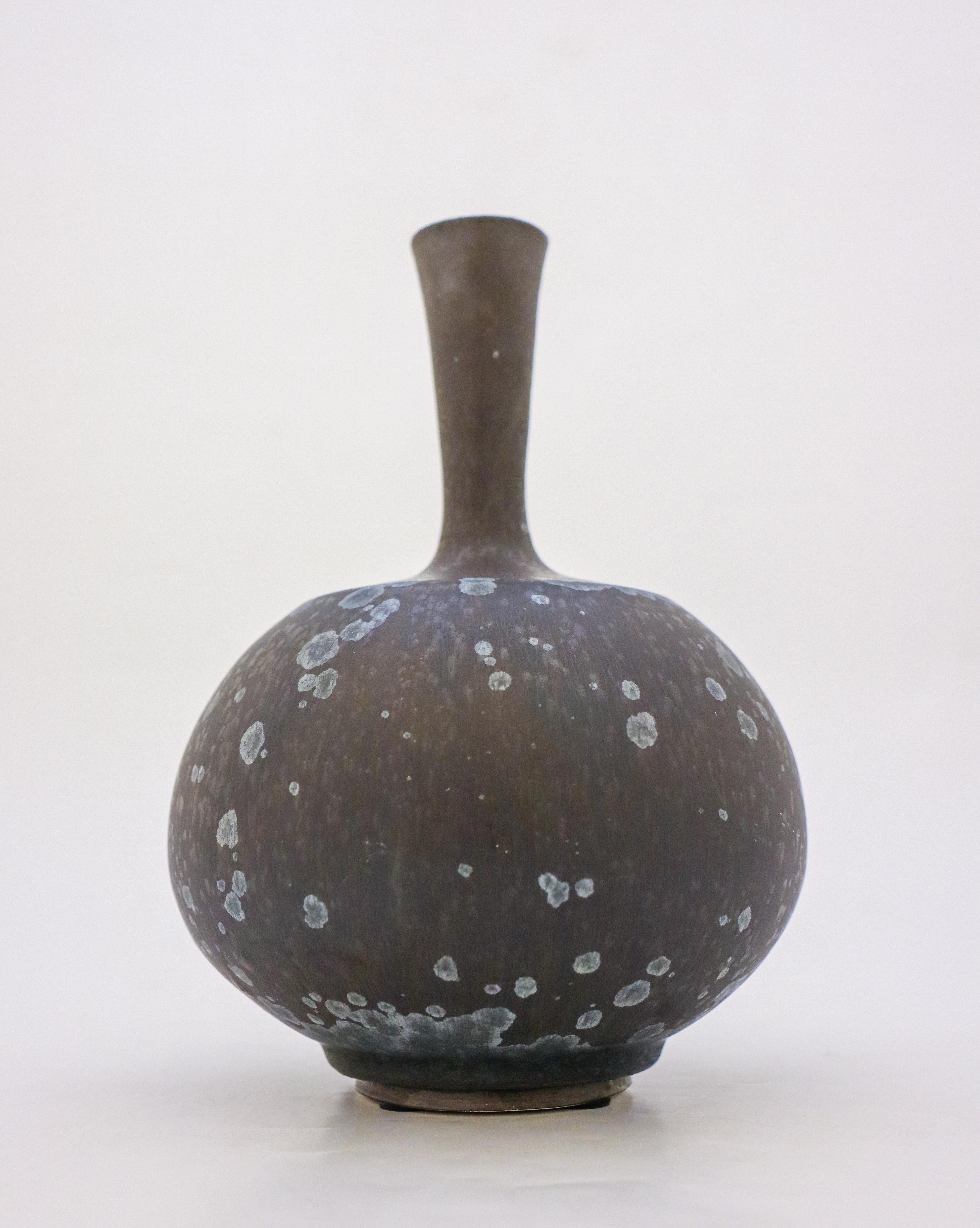 Vase Dark Blue Black Crystalline Glaze Isak Isaksson Contemporary Sweden Ceramic 1