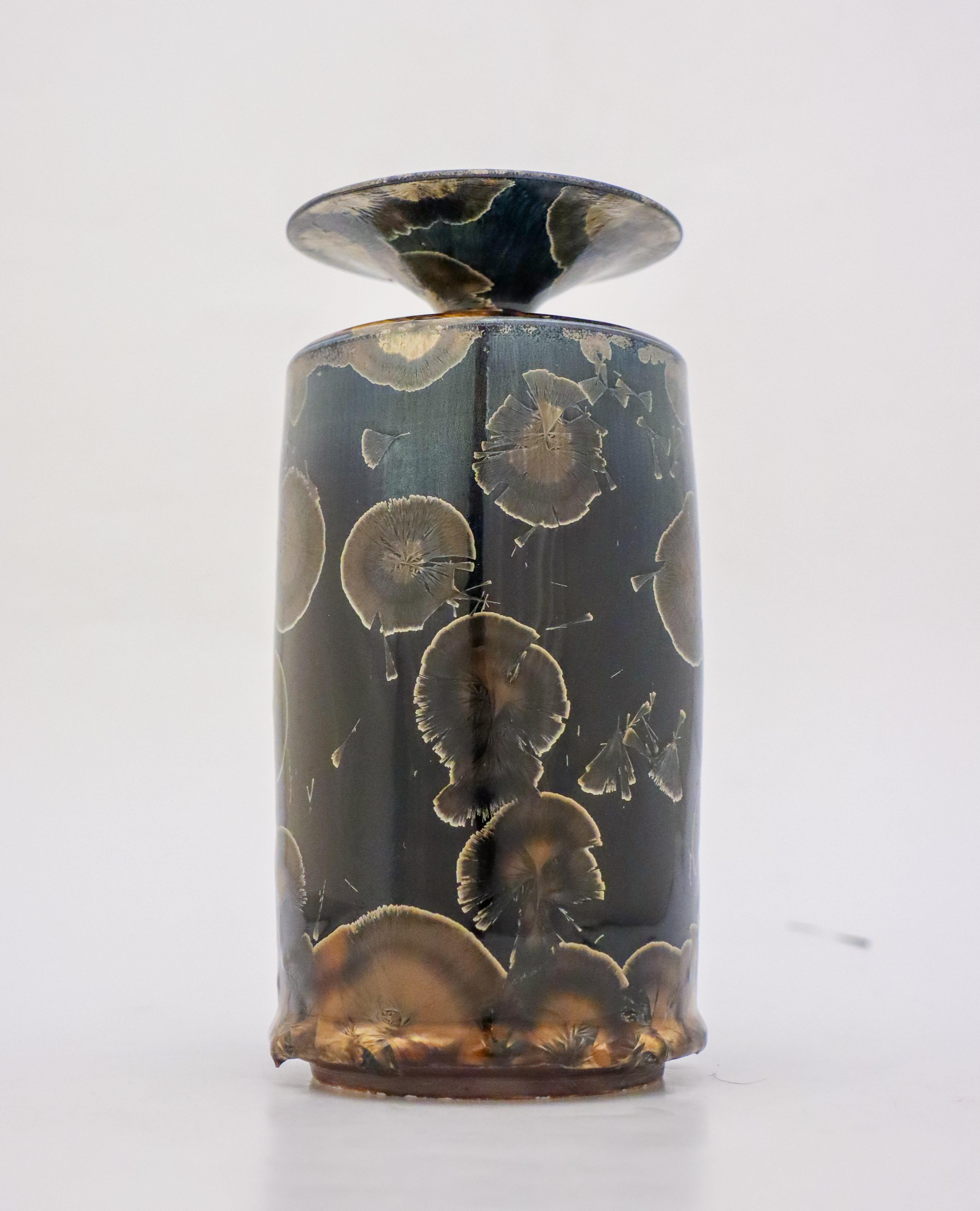 Swedish Vase Dark Blue Crystalline Glaze Isak Isaksson Contemporary Sweden Ceramic