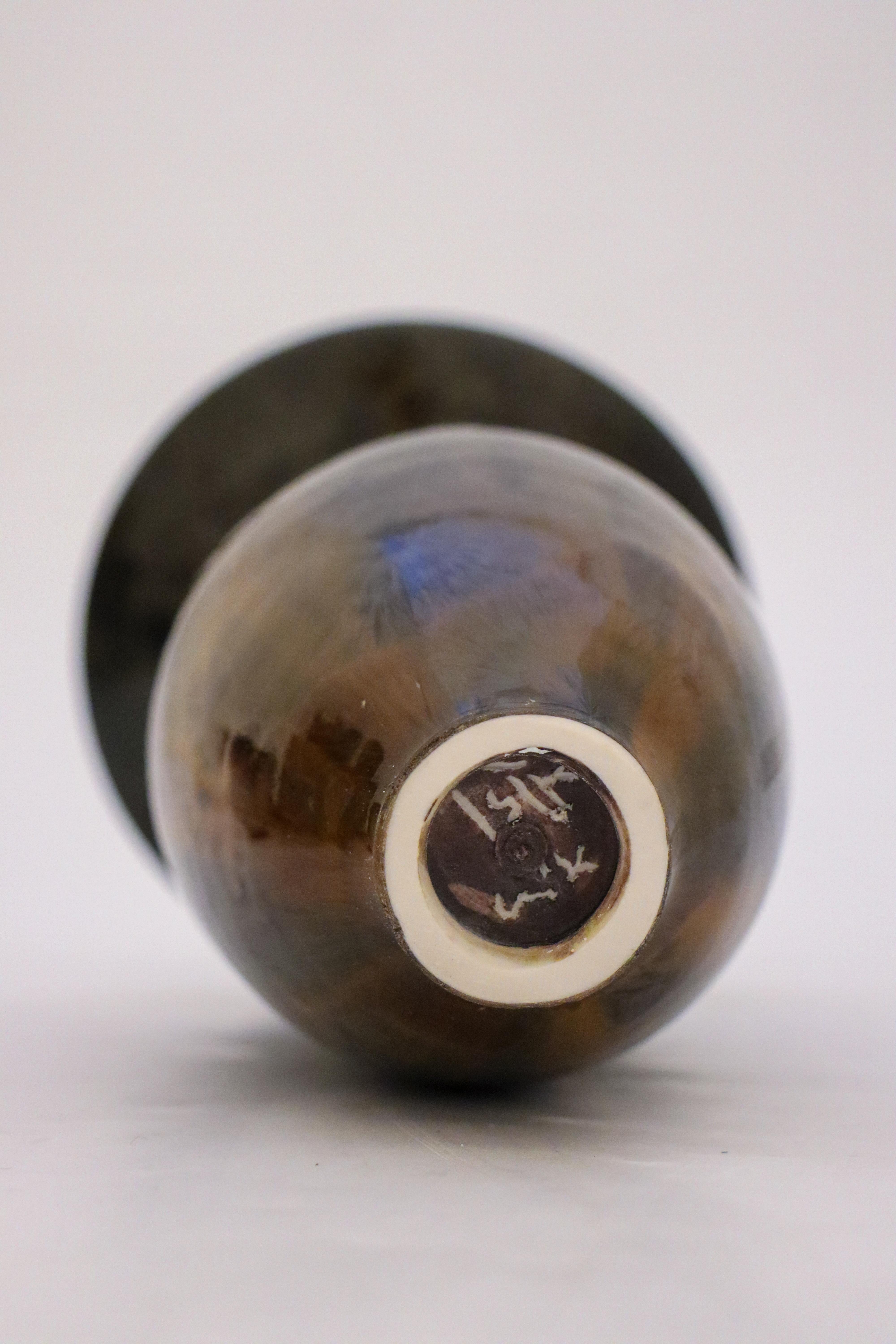 Vase Dark Brown Crystalline Glaze Isak Isaksson Contemporary Sweden Ceramic 3